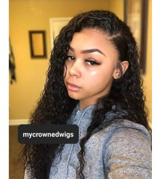 Stock Preplucked Deep Curly Human Hair 360 Lace Wig -【MCW340】