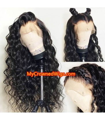 Pre Plucked 360 Lace Wigs Beach Wave Virgin Hair--[MCW351]
