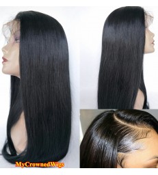 Brazilian virgin silk straight bleached knots full lace wig-[mcw001]