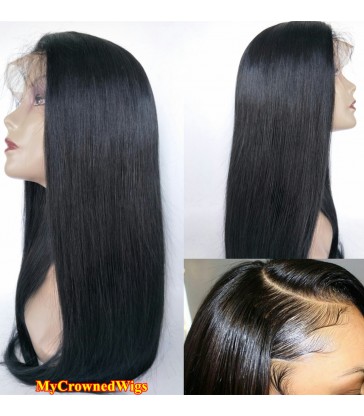 Brazilian virgin silk straight bleached knots full lace wig-[mcw001]