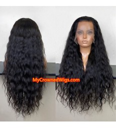 Brazilian virgin human hair loose curly 360 wigs with pre plucked hairline--[MCW222]