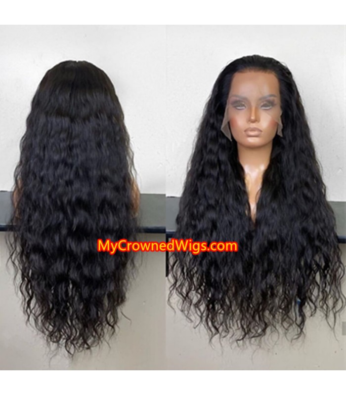 Brazilian virgin human hair loose curly 360 wigs with pre plucked hairline--[MCW222]