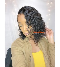 Virgin Human Hair Pre-Plucked Deep Curly Bob 360 Lace Wig--【MCW368】