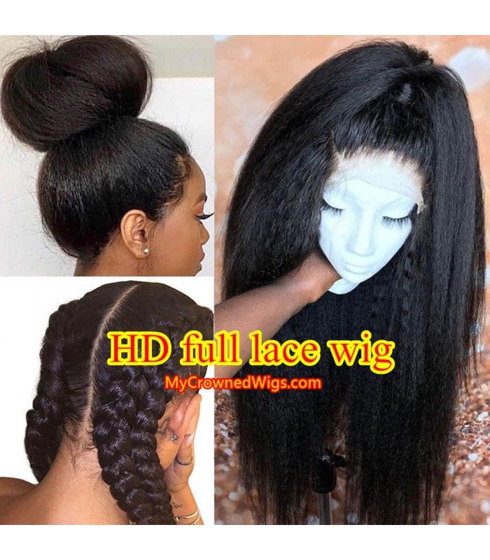 180 Density Hd Lace Kinky Straight Brazilian Virgin Full Lace