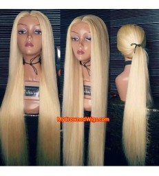 Brazilian virgin color 613 straight glueless full lace wig [MCW289]