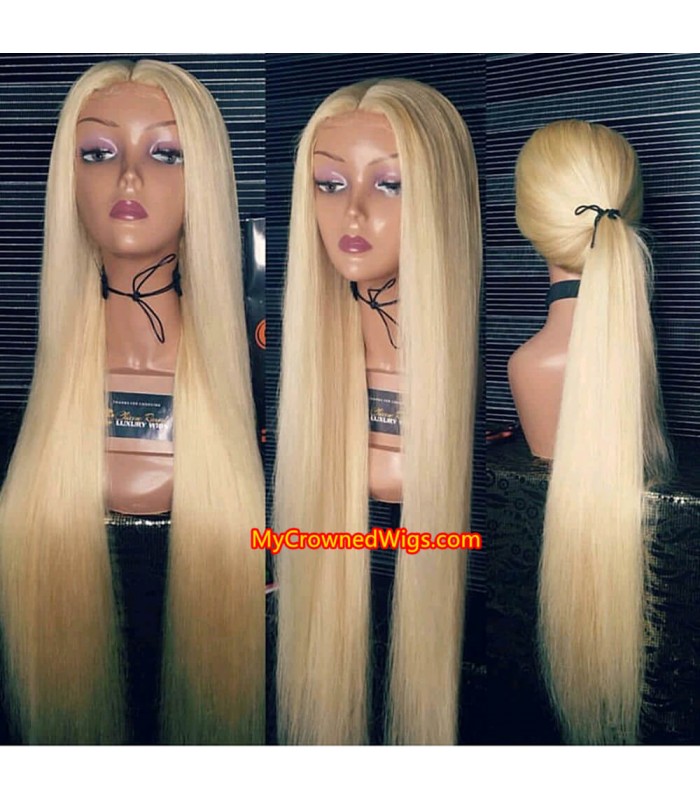 Brazilian virgin color 613 straight full lace wig