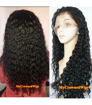 Brazilian virgin wet wave bleached knots full lace wig-[mcw299]