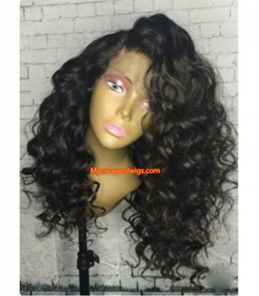 Brazilian virgin big deep wave 360 frontal wig -[MCW353]