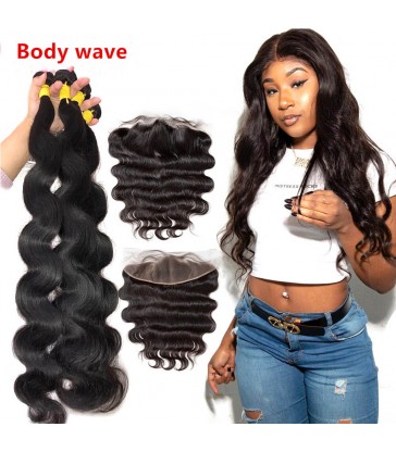 silk straight 3 brazilian virgin bundles with a brazilian virgin frontal [MCW936]