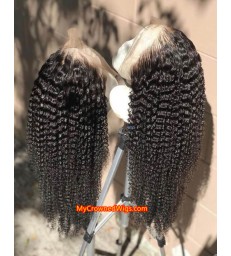 Brazilian Virgin Human Hair Kinky Curl Full Lace Wig -【MCW375】
