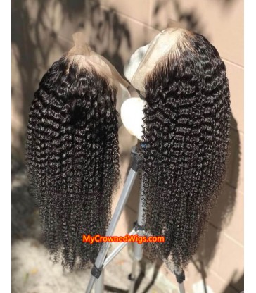 Brazilian Virgin Human Hair Tight Kinky Curl 360 Lace Wig--【MCW375】