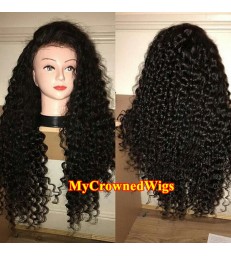 Brazilian virgin spanish curl bleached knots glueless full lace wig-[mcw268]