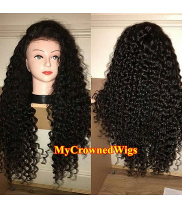 Brazilian virgin spanish curl bleached knots full lace wig-[mcw268]