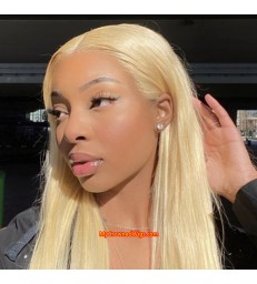 613 Blonde Color Silk Straight 13x6 Lace Front Wig -【MCW444】