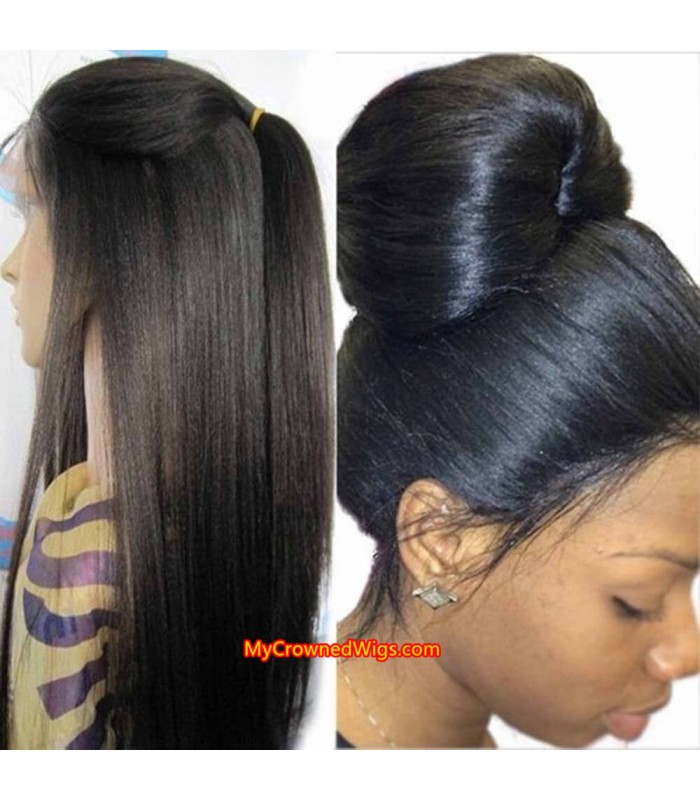 Brazilian virgin light yaki 360 silk top frontal wig -[MCW362]