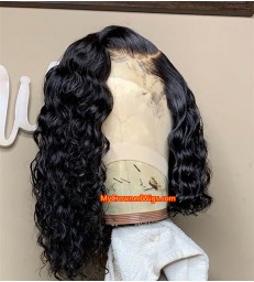 Brazilian virgin human hair curl bob 360 wigs with pre plucked hairline--[MCW366]