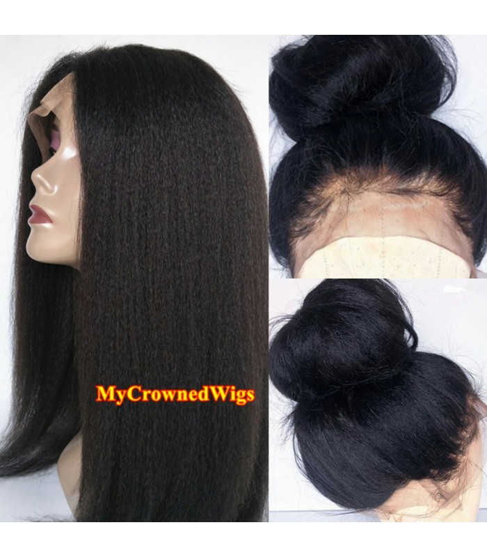 Brazilian virgin italian yaki 360 silk top frontal wig -[MCW361]