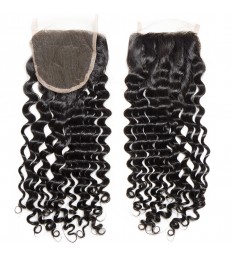 Brazilian Virgin Deep Wave 4x4 Lace Closure -【MCW918】